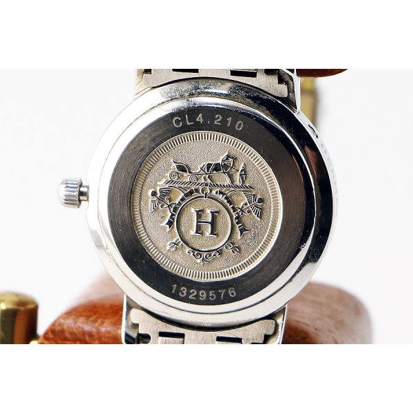 エルメス　クリッパー　ＣＬ４．２１０　ピンク文字盤　裏面拡大