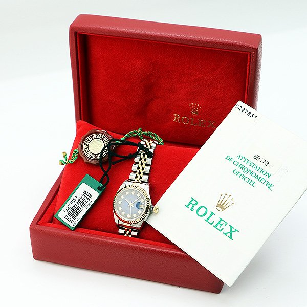 ロレックス　６９１７３Ｇ　青グラデーション文字盤　新１０Ｐ　Ｕ番　箱・保証書
