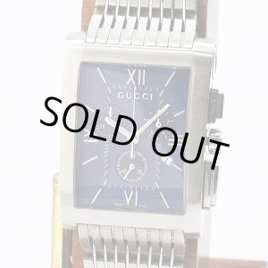 画像: グッチ　Ｇメトロ　クロノグラフ　８６００Ｍ　紺文字盤