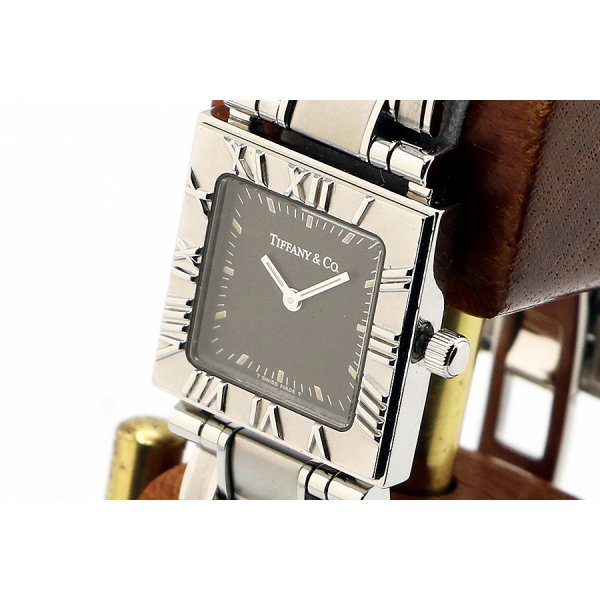 ティファニー　アトラス　スクエア　グレー文字盤　サイド拡大