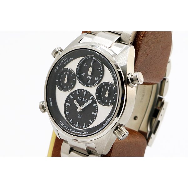 セイコー　プロスペック　スピードタイマー　ＳＢＥＲ００１　銀／黒文字盤　サイド拡大