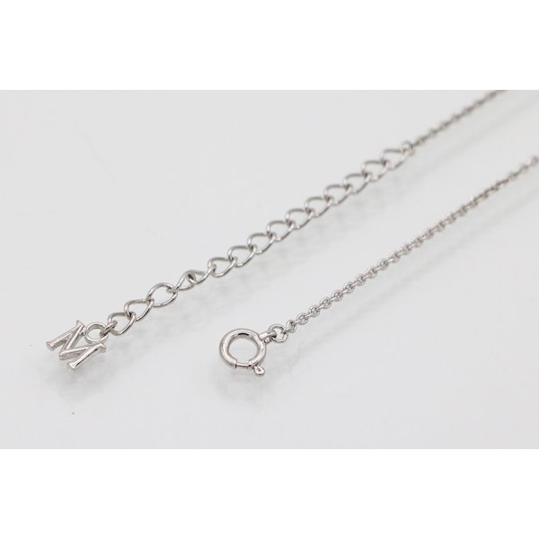 ミキモト　K18WG ブラックパールデマントイドガーネットダイアイリペンダントネックレス 9.30mm 9.60g　留め具外したイメージ