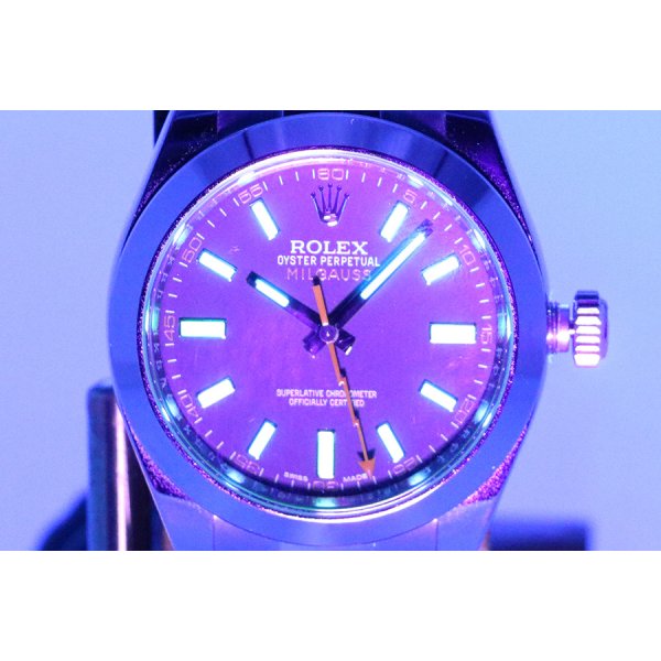 ロレックス　１１６４００ＧＶ　ミルガウス　黒文字盤　グリーンガラス　ライト