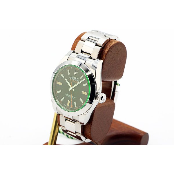 ロレックス　１１６４００ＧＶ　ミルガウス　黒文字盤　グリーンガラス　サイド