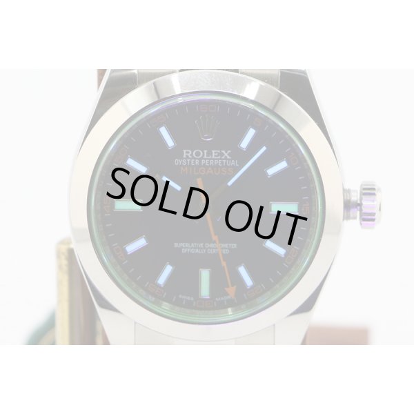 ロレックス　１１６４００ＧＶ　ミルガウス　黒文字盤　グリーンガラス　ライト