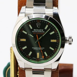画像: ロレックス　１１６４００ＧＶ　ミルガウス　黒文字盤　グリーンガラス