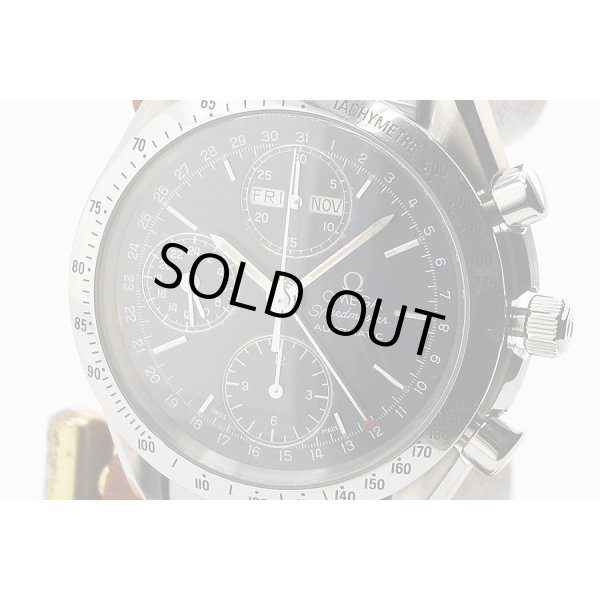 オメガ　スピードマスター　デイデイト　３５２１．８０　青文字盤　表面拡大