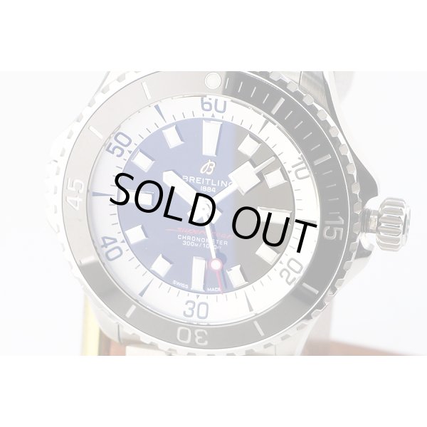 ブライトリング　スーパーオーシャン４６　Ａ１７３７８　黒／白文字盤　表面拡大