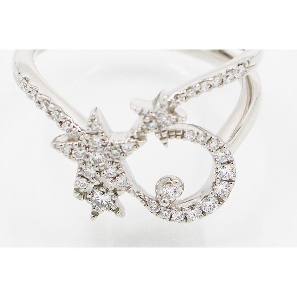 スタージュエリー　PT950 ダイアイリリング 0.23ct 5.10g　拡大
