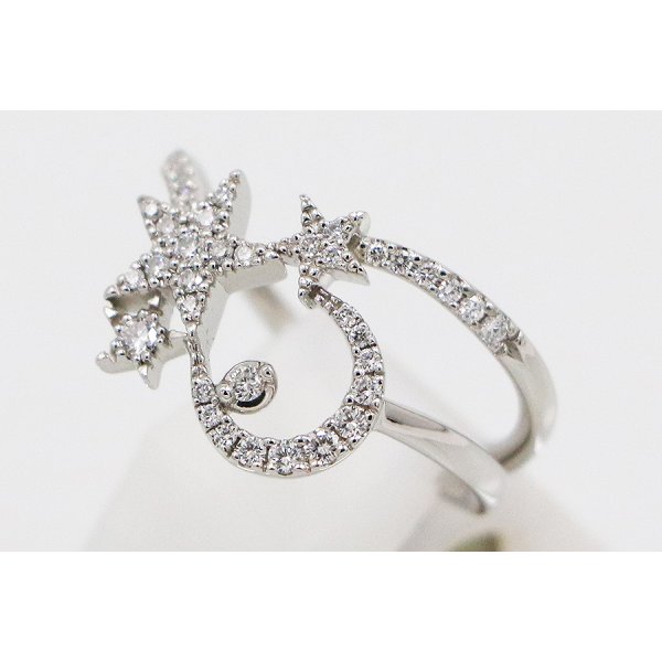スタージュエリー　PT950 ダイアイリリング 0.23ct 5.10g　サイド