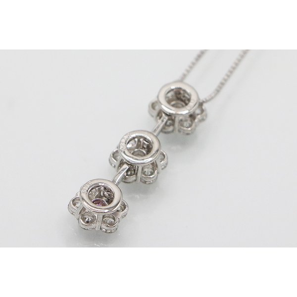 PT900/850 ダイアイリペンダントネックレス 0.077ct 1.46ct 6.20g　裏面