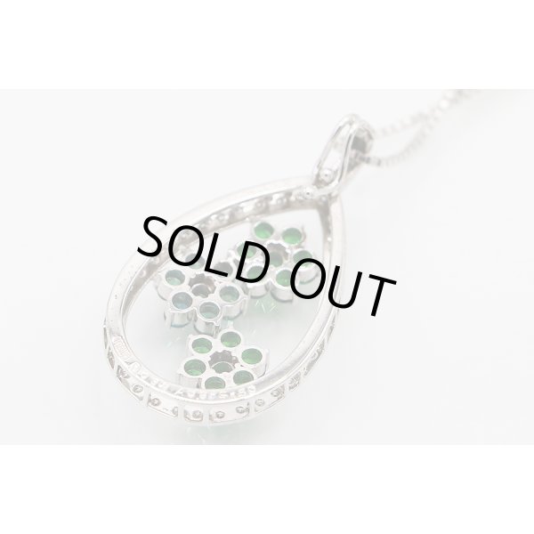 K18WG アレキサンドライトガーネットダイアイリペンダントネックレス 0.94ct 1.60ct 0.38ct 14.20g　裏面