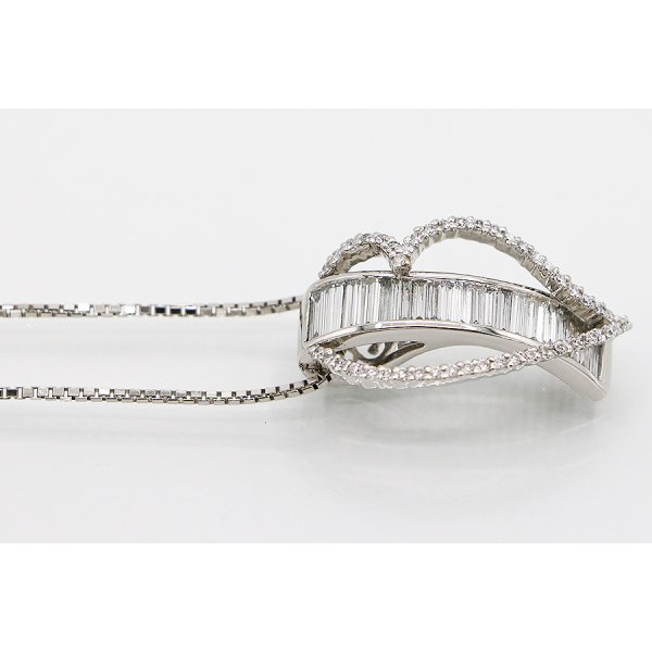 PT900/850 ダイアイリペンダントネックレス 1.50ct 13.20g　サイド
