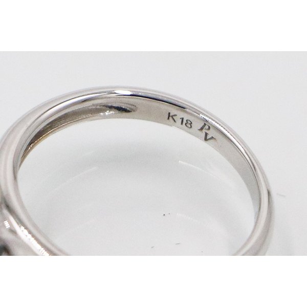 ポンテヴェキオ　K18WG ダイアイリリング 0.52ct 4.00g　刻印
