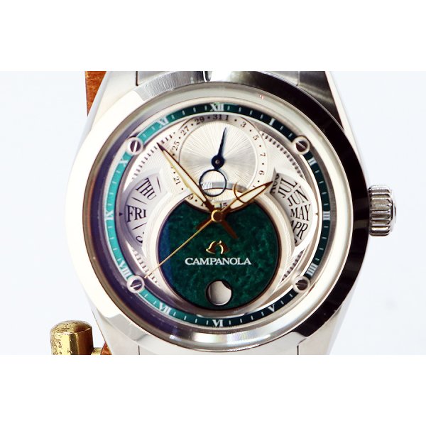 シチズン　カンパノラ　ＢＵ００４０－５７Ｚ　新そに鳥　銀／緑漆文字盤　表面拡大