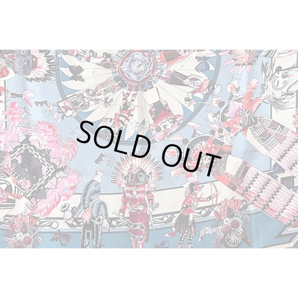 エルメス　KACHINAS カレ ウォッシュ90 071823S RD/BLEU JEAN/ROSE VIF　拡大(2)