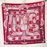 画像: エルメス　LE TOUR DU MONDE EN 63 CASES カレ90 H003177S ピンク