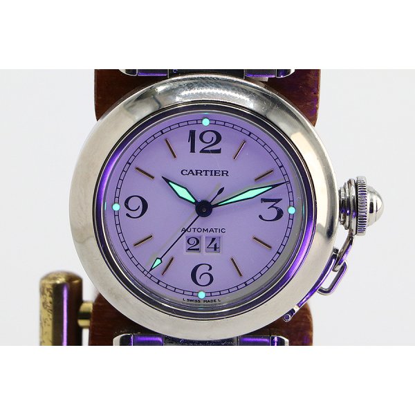 カルティエ　パシャＣ　ビックデイト　Ｗ３１０４４Ｍ７　白文字盤　ライト