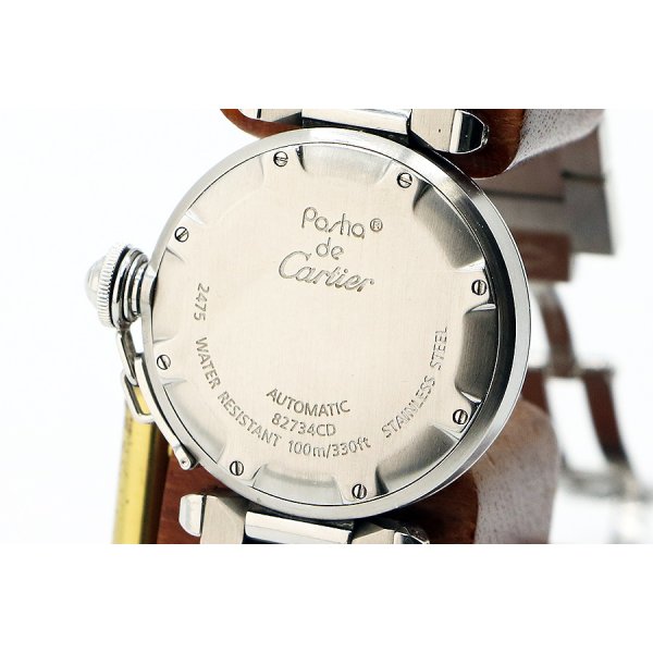カルティエ　パシャＣ　ビックデイト　Ｗ３１０４４Ｍ７　白文字盤　裏面拡大