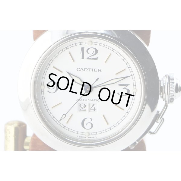 カルティエ　パシャＣ　ビックデイト　Ｗ３１０４４Ｍ７　白文字盤　表面拡大