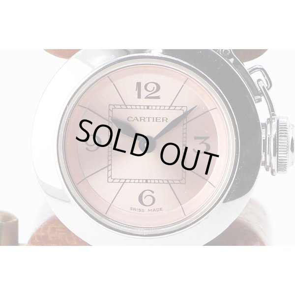 カルティエ　ミスパシャ　２９７３　ピンク文字盤　表面拡大