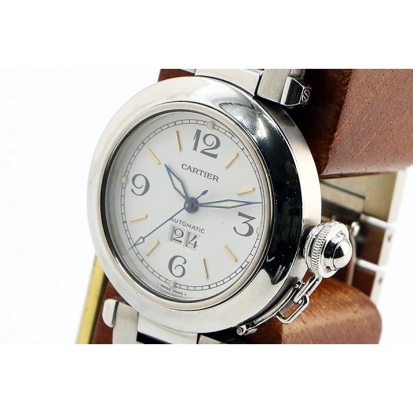 カルティエ　パシャＣ　ビックデイト　Ｗ３１０４４Ｍ７　白文字盤　サイド拡大