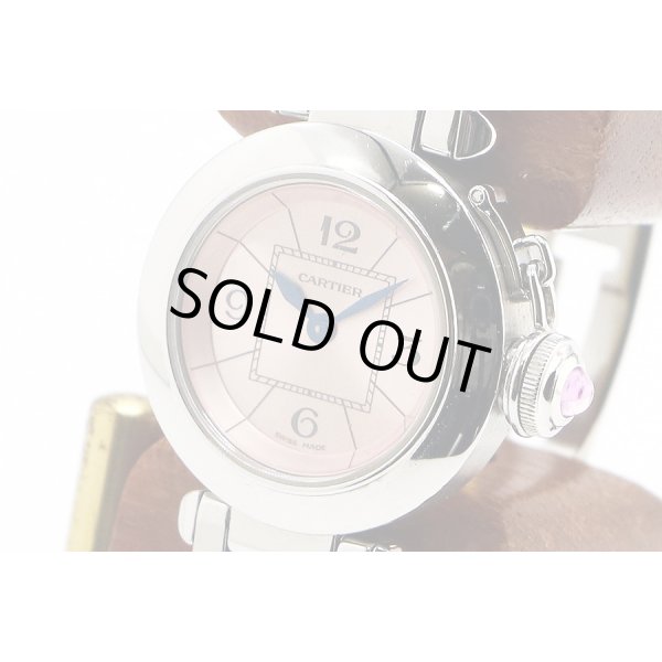 カルティエ　ミスパシャ　２９７３　ピンク文字盤　サイド拡大