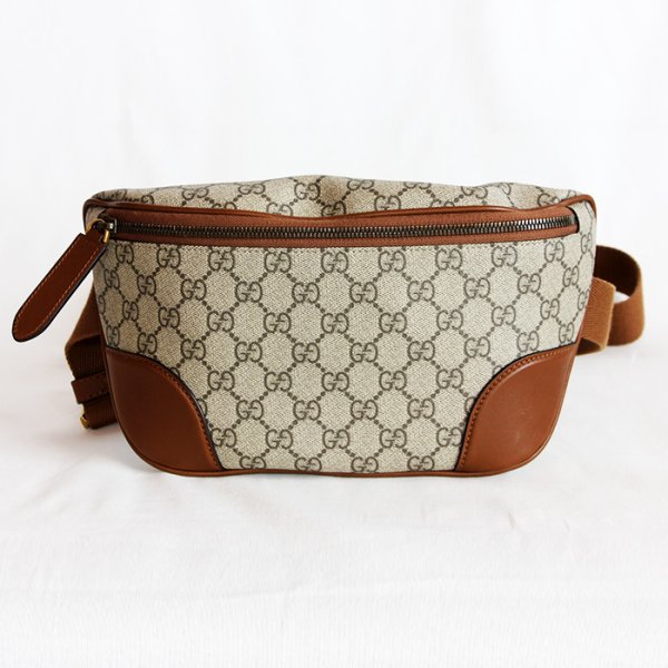 グッチ　GGエンブレム ミディアムベルトバック 821162 488628 ベージュ／ダークブラウン