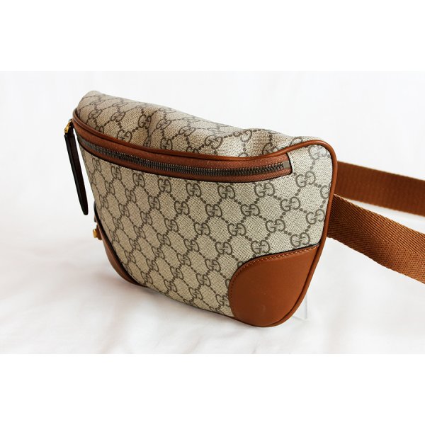グッチ　GGエンブレム ミディアムベルトバック 821162 488628 ベージュ／ダークブラウン　サイド