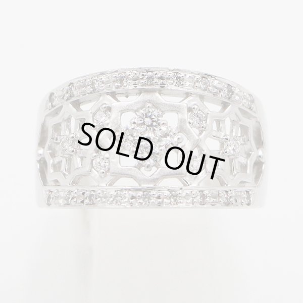 水野薫子 K18WG ダイアイリリング 0.32ct 7.00g