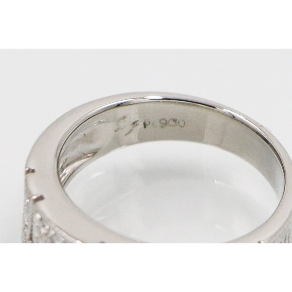 水野薫子 PT900 ダイアイリリング 0.21ct 9.20g　刻印