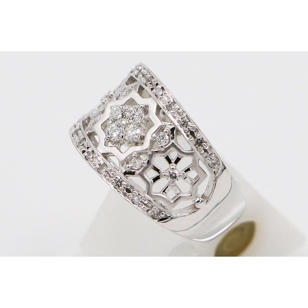 水野薫子 K18WG ダイアイリリング 0.32ct 7.00g　サイド