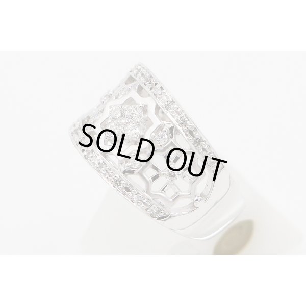 水野薫子 K18WG ダイアイリリング 0.32ct 7.00g　サイド