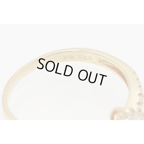 K18 ダイアイリリング 0.50ct 2.10g　刻印