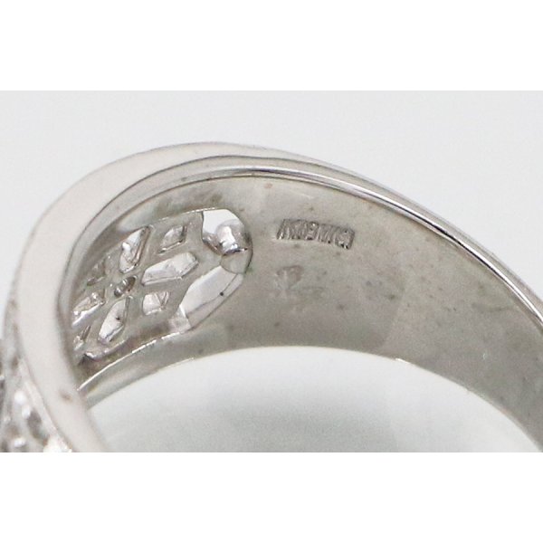 水野薫子 K18WG ダイアイリリング 0.32ct 7.00g　刻印