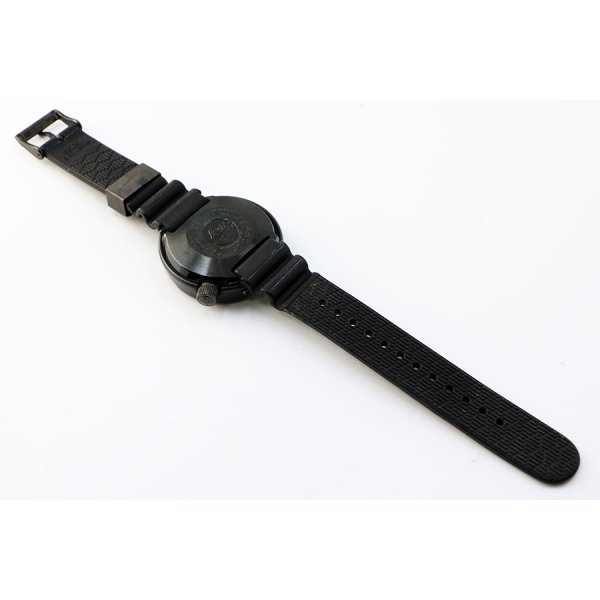 セイコー　マリンマスター１０００ｍ　ＳＢＢＮ０２５　黒文字盤 ７Ｃ４６－０ＡＨ０　ラバーベルト状態　裏面