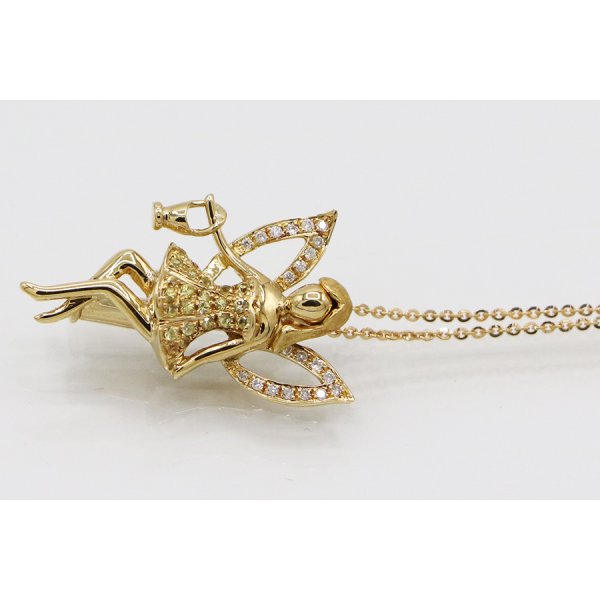 K18 ダイアイリペンダントネックレス 0.18ct 0.08ct 4.80g　サイド