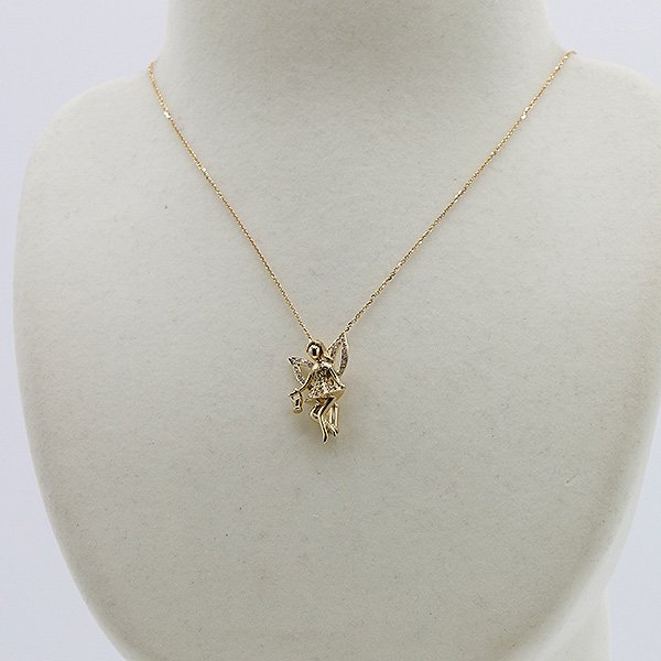 K18 ダイアイリペンダントネックレス 0.18ct 0.08ct 4.80g　装着イメージ