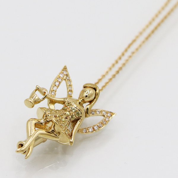 K18 ダイアイリペンダントネックレス 0.18ct 0.08ct 4.80g
