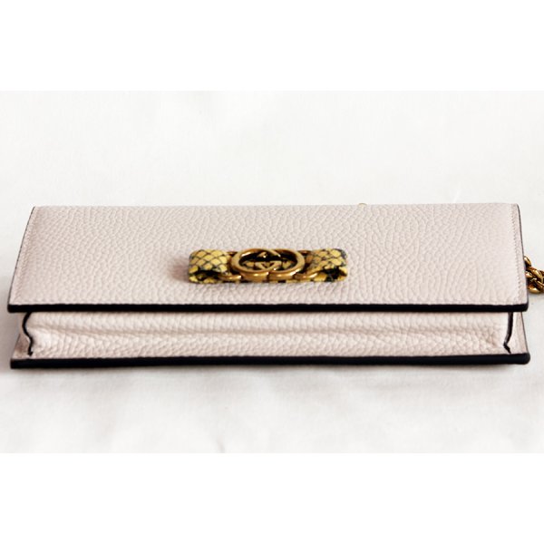グッチ　インターロッキングG チェーンウォレット 746056 149 アイボリー　底