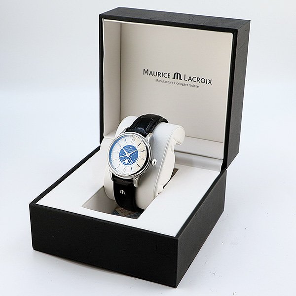 モーリス・ラクロア　レ・クラシック　ムーンフェイス　ＣＬ６１６８　白／紺文字盤　箱