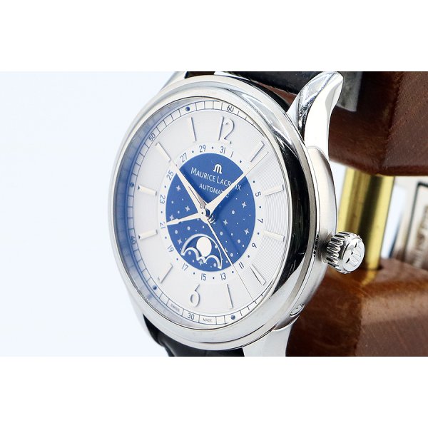 モーリス・ラクロア　レ・クラシック　ムーンフェイス　ＣＬ６１６８　白／紺文字盤　サイド拡大