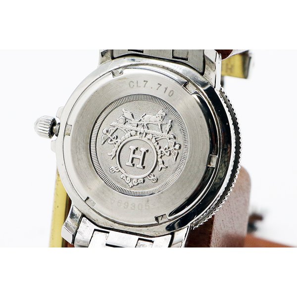 エルメス　クリッパーダイバー３８　ＣＬ７．７１０　白文字盤　裏面拡大