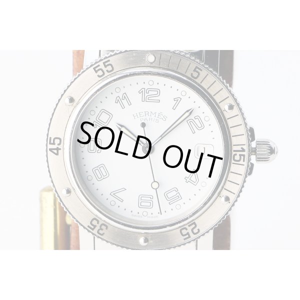 エルメス　クリッパーダイバー３８　ＣＬ７．７１０　白文字盤　表面拡大