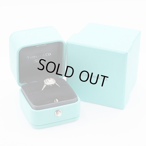 ティファニー　PT950 ソレスト クッションカット ダイアイリリング 5.90g　箱