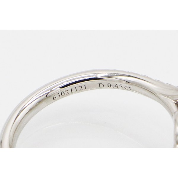 ティファニー　PT950 ソレスト クッションカット ダイアイリリング 5.90g　刻印(2)