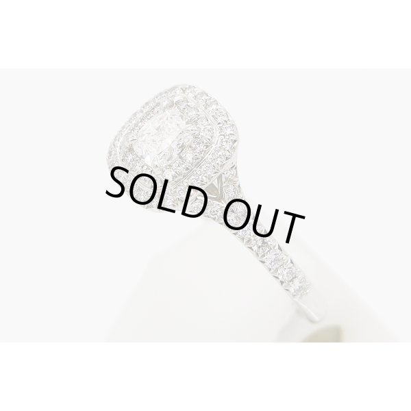 ティファニー　PT950 ソレスト クッションカット ダイアイリリング 5.90g　サイド