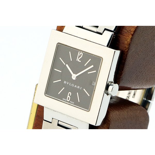 ブルガリ　クアドラ　ＡＱ２７ＳＳ　黒文字盤　サイド拡大