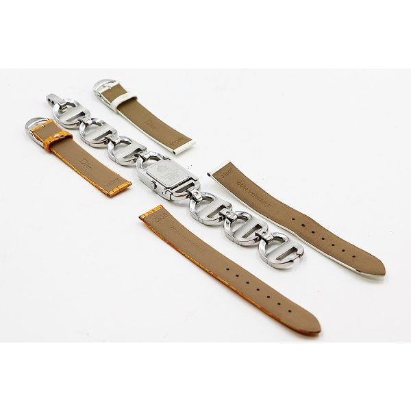 ディオール　マリス　Ｄ７８－１０９　シェル文字盤　ブレス　替えベルト２本　裏面