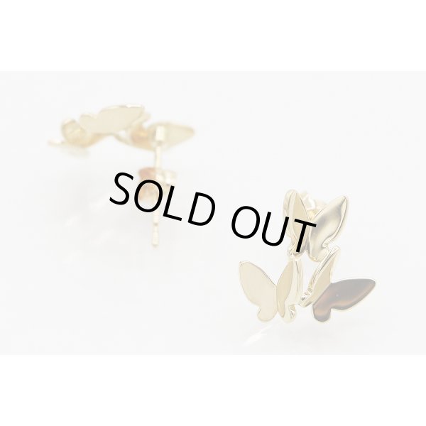 アーカー　K18 パピヨンブリリアン ピアス 2.30g　表裏イメージ